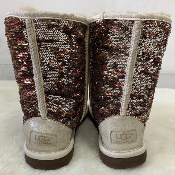 UGG 3353 Classic Short Champagne Sparkles Boots size 5 - Picture 6 of 16